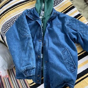 Flannel lined jean coat
